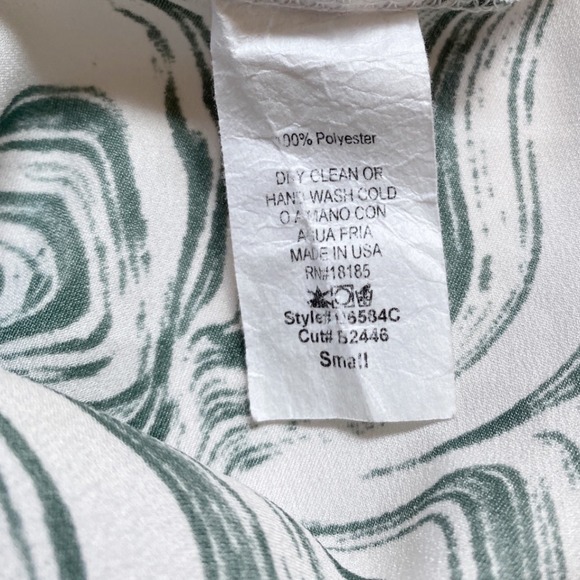 Audrey 3+1 Forest Green‎ & White Marble Mini Slip Dress - S - Picture 7 of 9